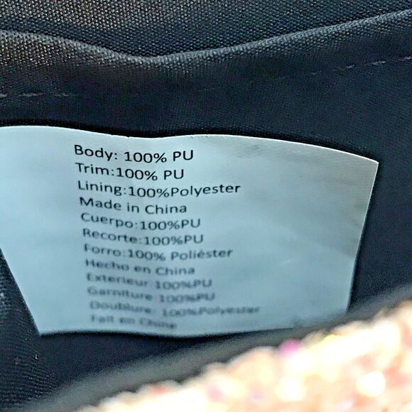 Madden Girl Pink Glitter Crossbody Bag Adjustable Strap Pockets Sparkly Evening - Picture 8 of 9